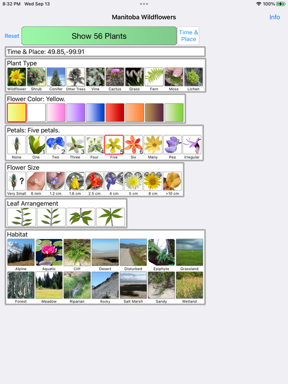 Manitoba Wildflowers iPad screenshot