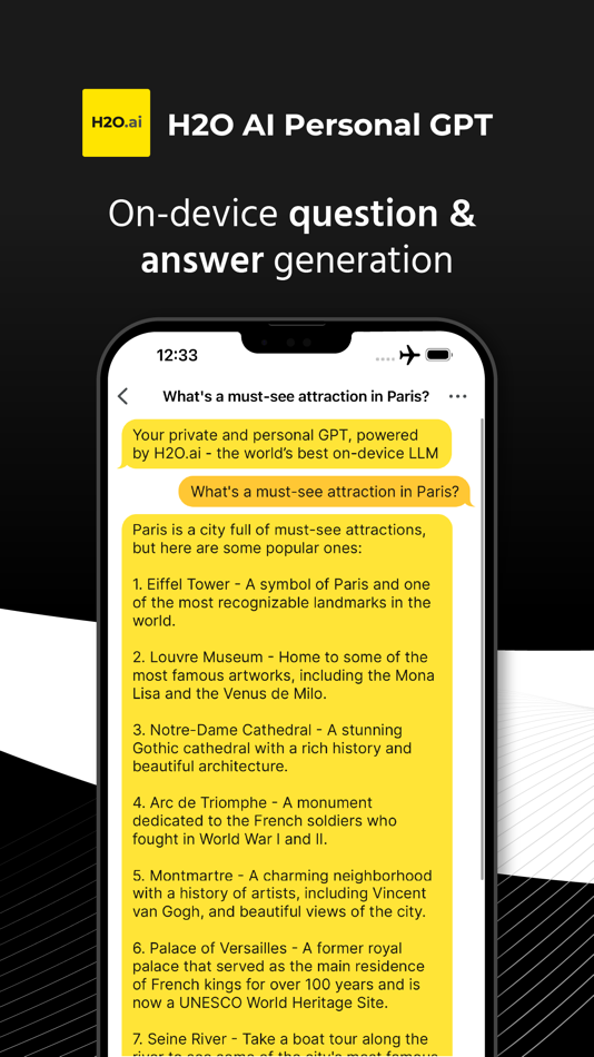 #1. H2O AI Personal GPT (iOS) 由: H2O Inc.