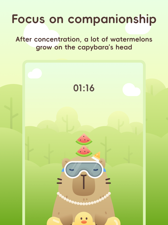 Capybara Focus·Pomodoro Timer iPad screenshot 2 - Productivity app