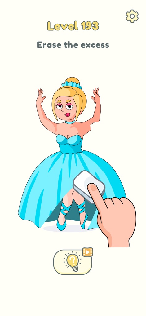 DOP 2: Delete One Part - La aplicación desafía la percepción presentando una bailarina con vello axilar. Los usuarios interactúan con una mano borrando este elemento para resolver el puzle.