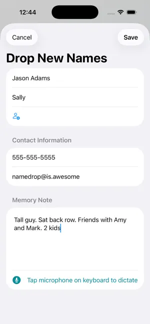 NameDrop: Remember People screenshot 2