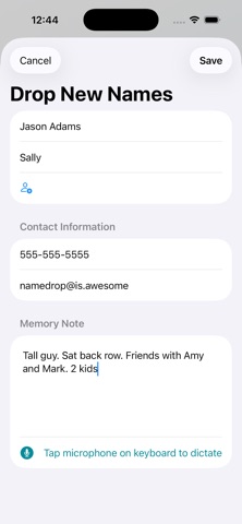 NameDrop: Remember People screenshot