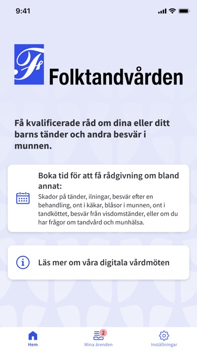 Folktandvården Sthlm vårdmöte iPhone screenshot 1
