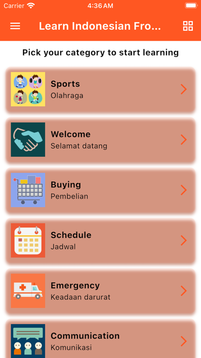 Learn Indonesian From English Screenshot