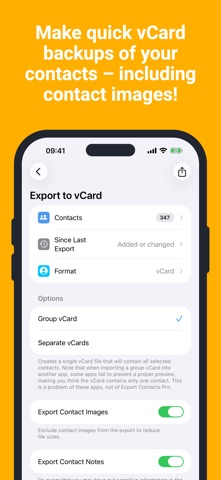 Export Contacts Pro: CSV Excel iPhone screenshot