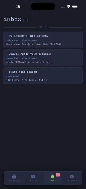 Cmux Remote iPhone screenshot 4
