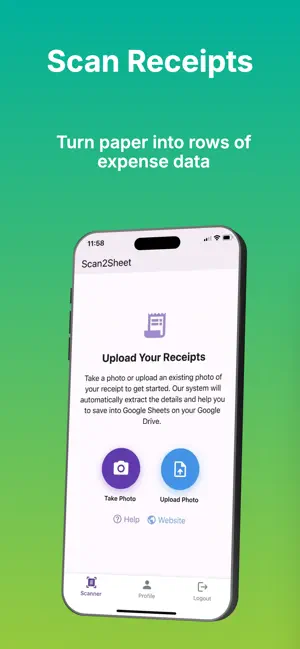 Scan2Sheets - Receipt Scanner screenshot 1