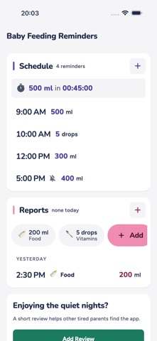 Baby Feeding Reminders Screenshot 1