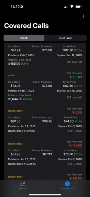 Covered Calls Ledger screenshot 3