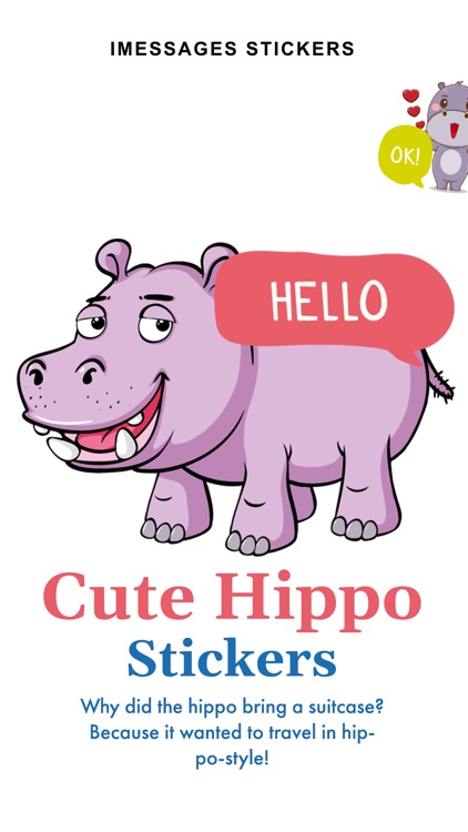Cute Hippo Stickers