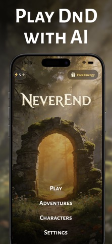 Neverend - Play DnD with AI iPhone screenshot