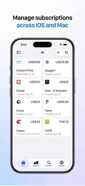 Subscriptions - Track Expenses screenshot 1