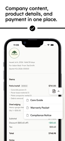 nudge : Quotes & Contracts iPhone screenshot