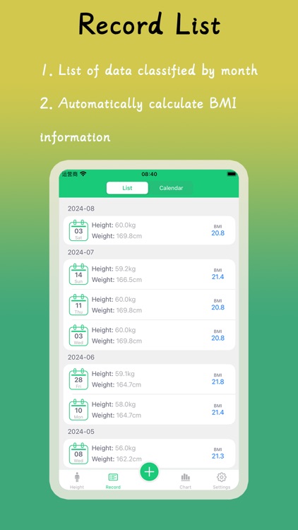 BMI Manager - Weight analysis