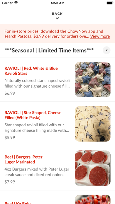Pastosa Ravioli of Eltingville iPhone screenshot 3 - Food & Drink app