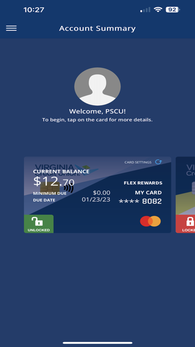 VACU Cards Screenshot