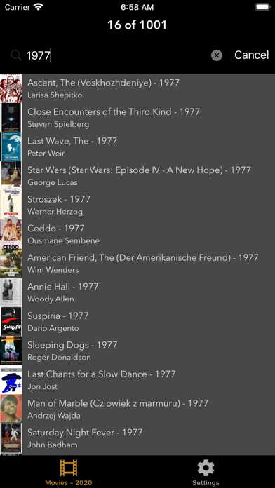 1001 Movies Screenshot