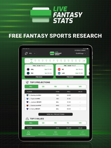 Live Fantasy Stats iPad screenshot
