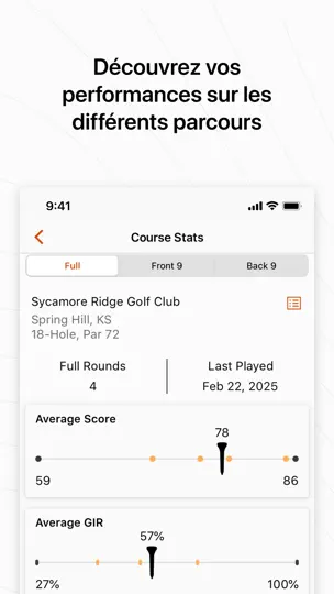 Capture d'écran de Garmin Golf sur iPhone 3