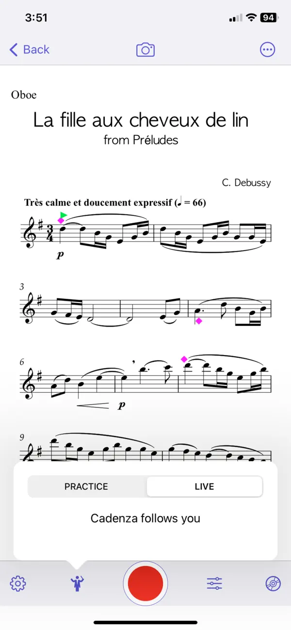 #3. Cadenza Live Accompanist (iOS) De: MetaMusic Inc.