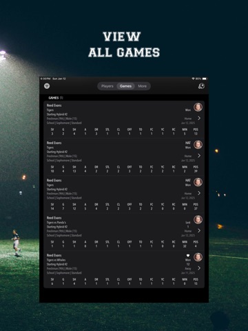 Soccer Simple Stats Tracker iPad screenshot
