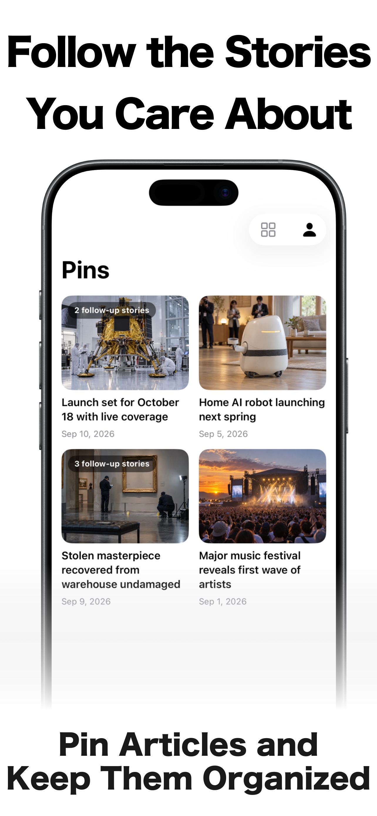 Screenshot 1 of News Bookmark: Track Stories
