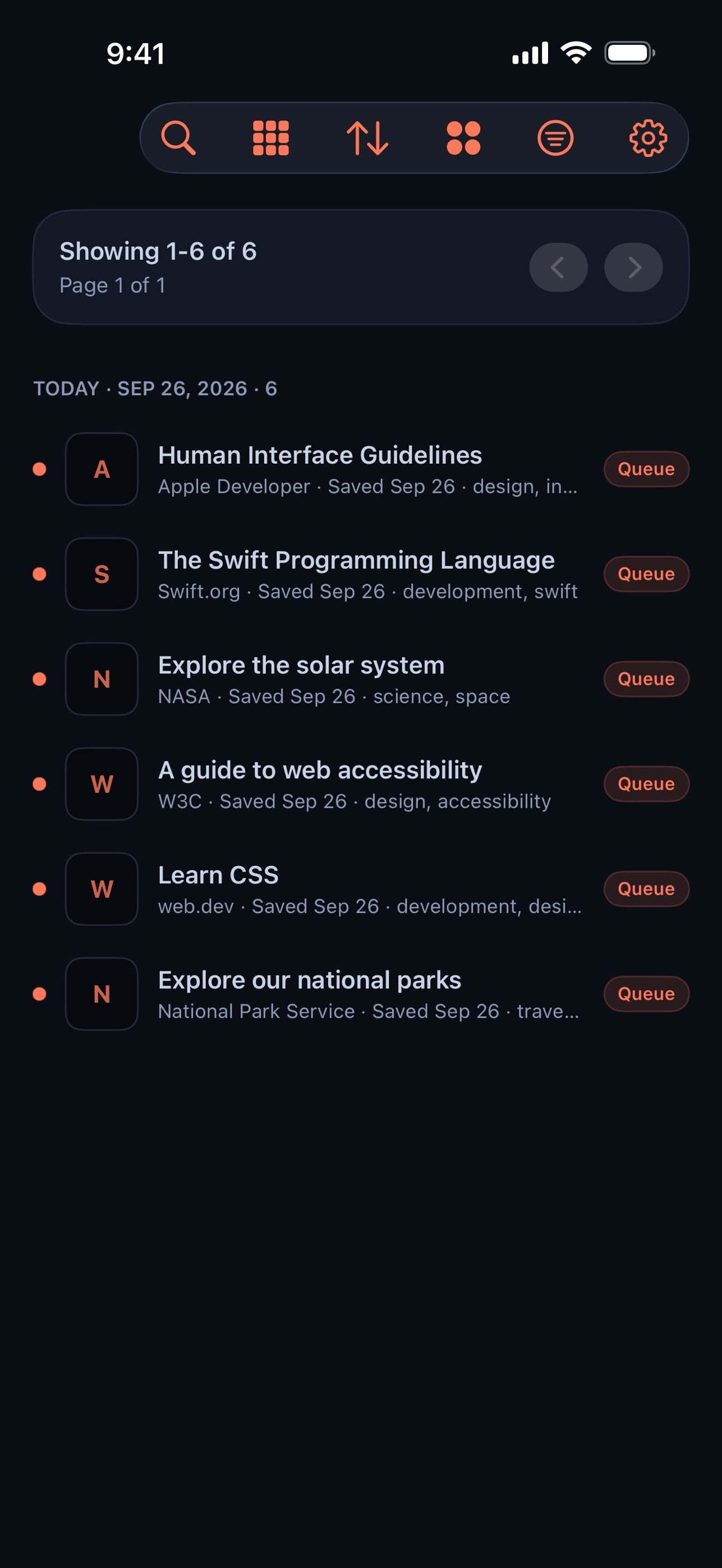 Screenshot 1 of CodeSplash Bookmarks