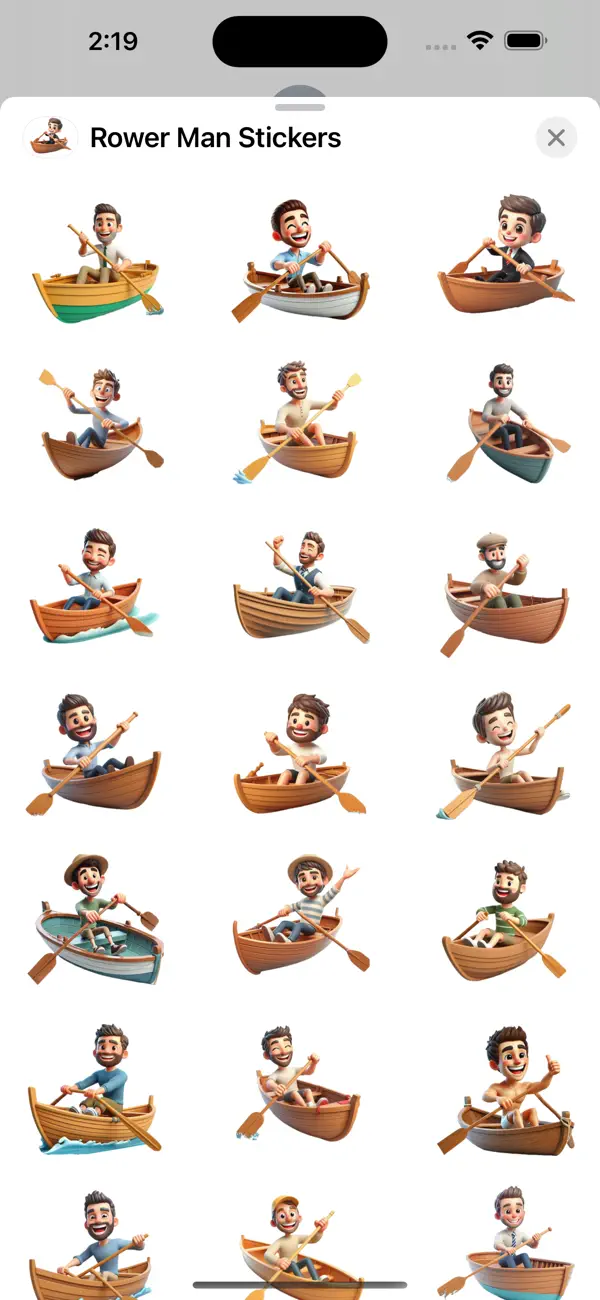 Screenshot #1 pour Rower Man Stickers
