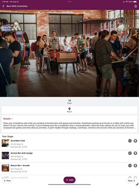 Discover Durham, NC iPad screenshot 6 - Travel app