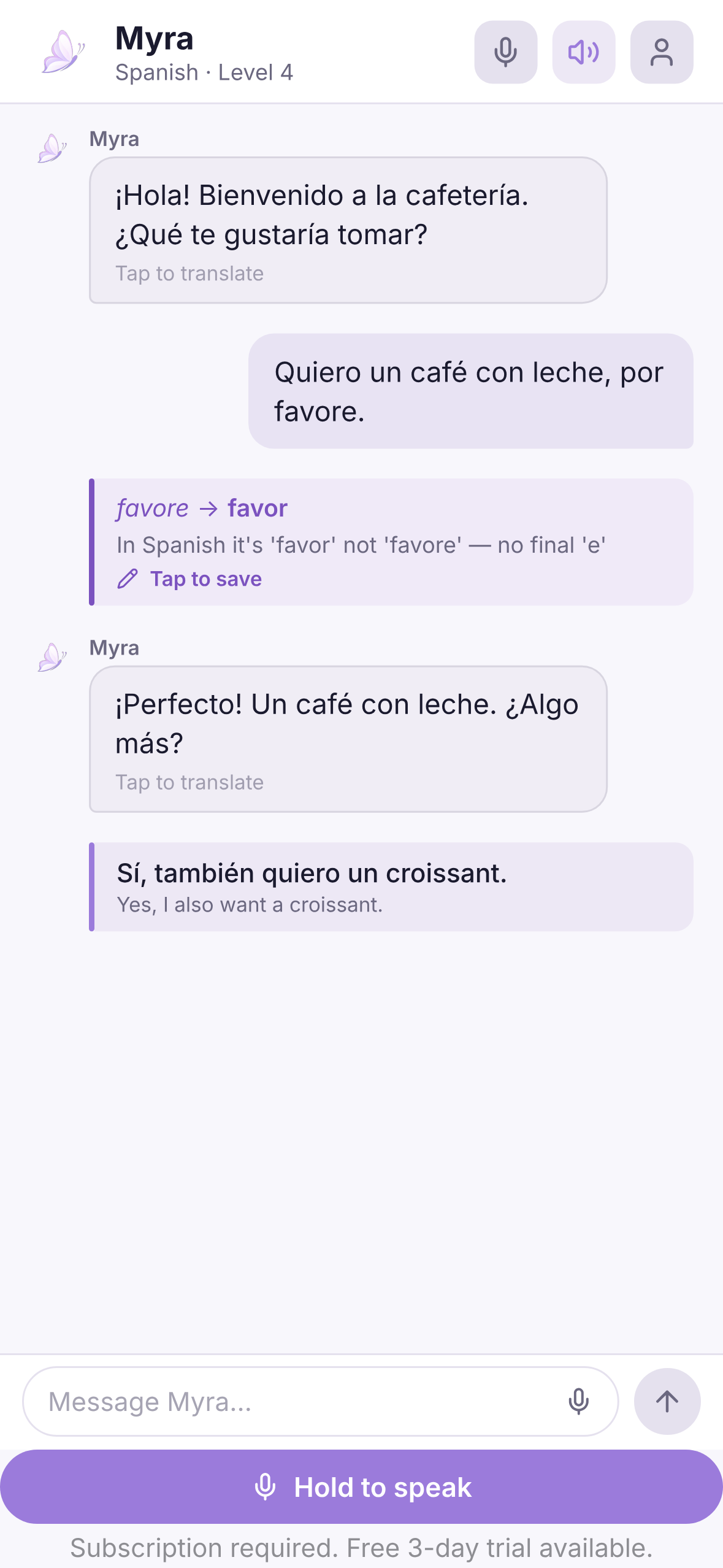 Myra - AI Language Tutor screenshot 2