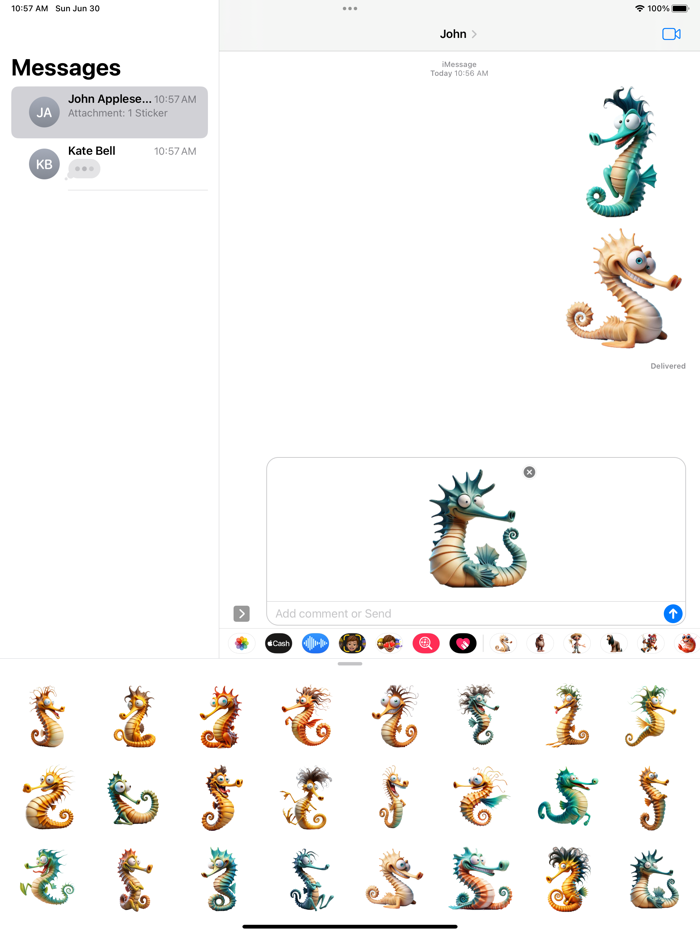 Goofy Seahorse Stickers