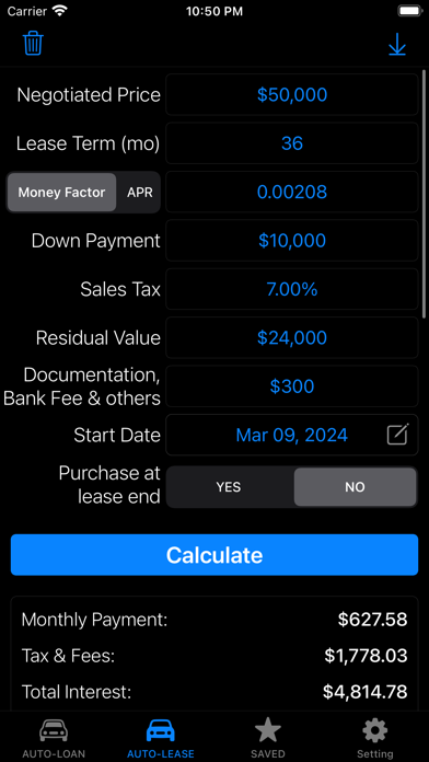 Car Loan Calculator,Auto Lease Screenshot