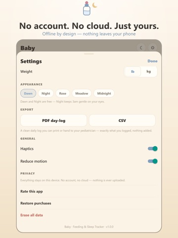 Baby Tracker: Nursing & Sleep iPad screenshot