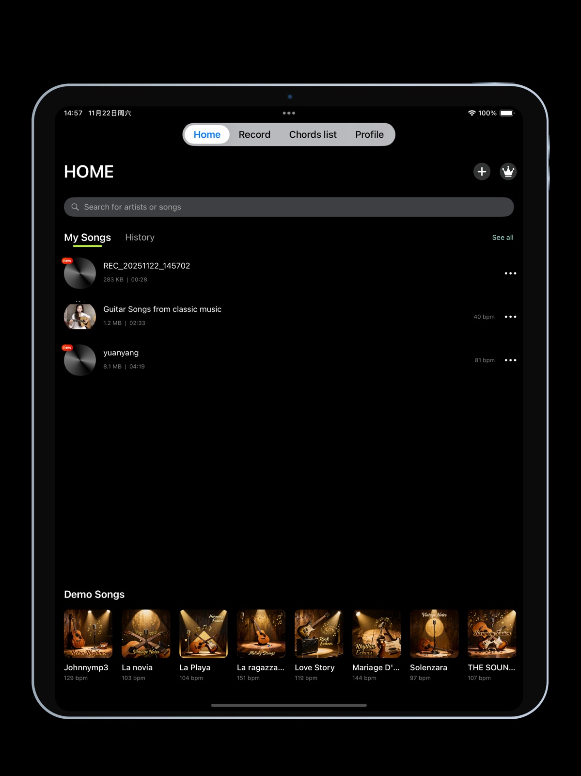 iTuner - Guitar Tuner & Tabs ipad screenshot 1