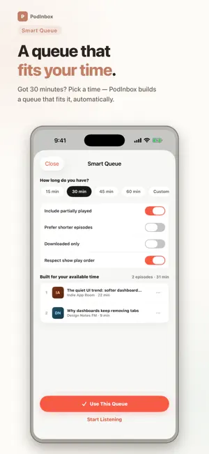 PodInbox: Podcast Queue screenshot 1