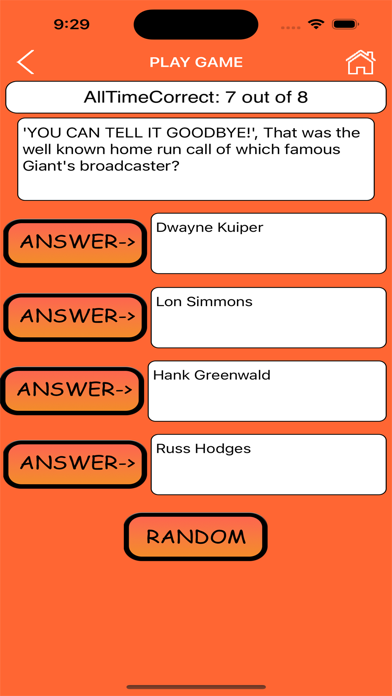 Trivia Game for SF Giants fans screenshot