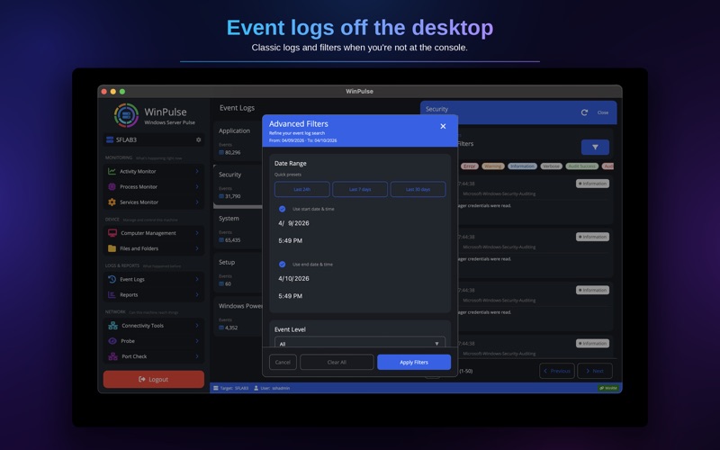 WinPulse - Windows Admin App screenshot