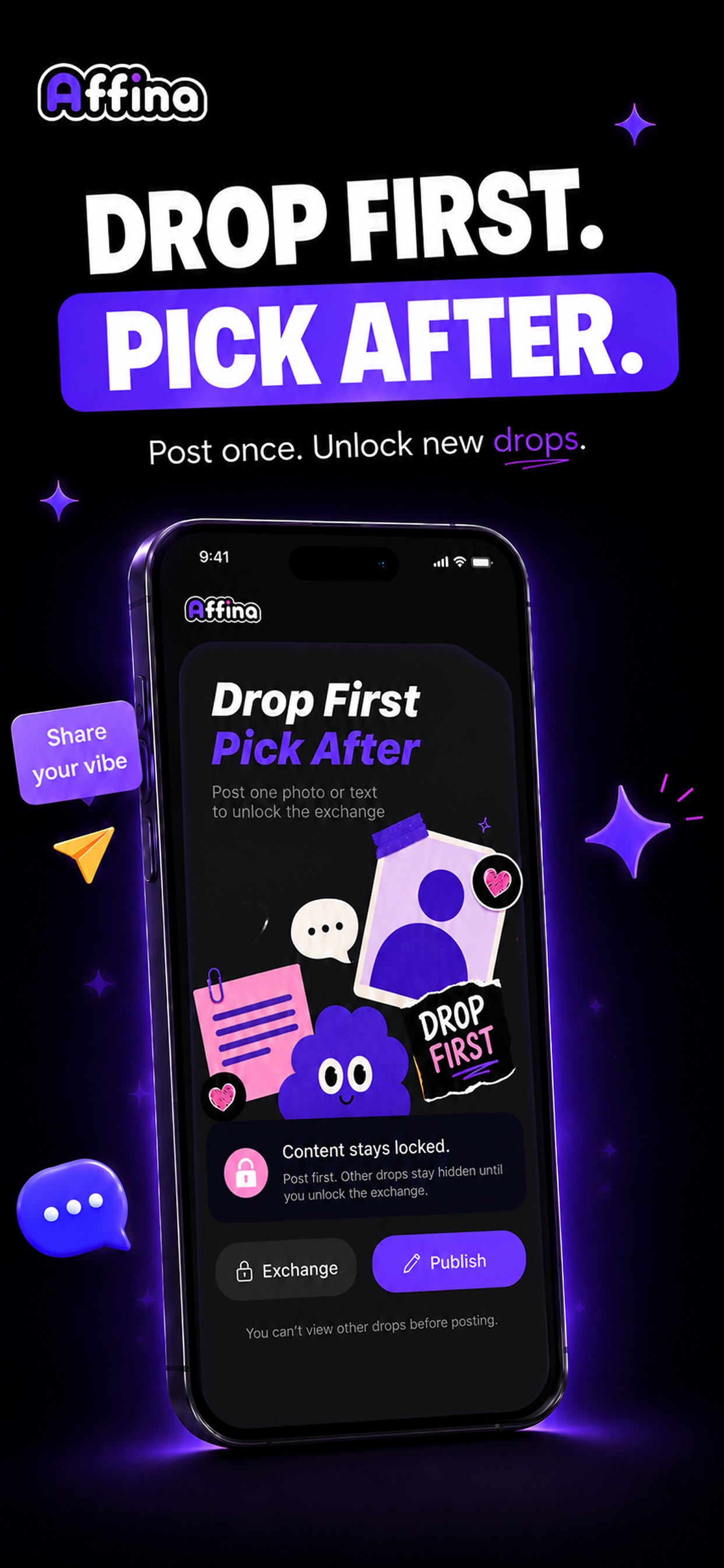 Screenshot 1 of Affina ——Drop & Share Moments