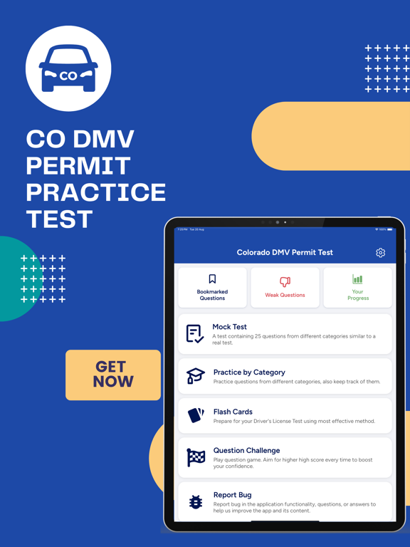 CO DMV Permit Practice Test iPad screenshot 1 - Education app