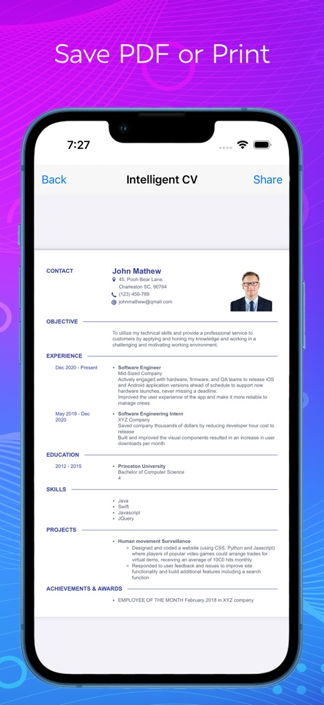 Resume : Intelligent CV Maker - Business App | MWM