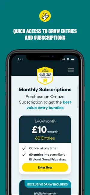 Omaze iPhone screenshot 2