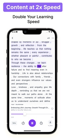 Text to Speech Reader ThinkSay iPhone screenshot