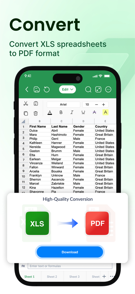 Spreadsheet: Edit XLSX Sheets screenshot 5