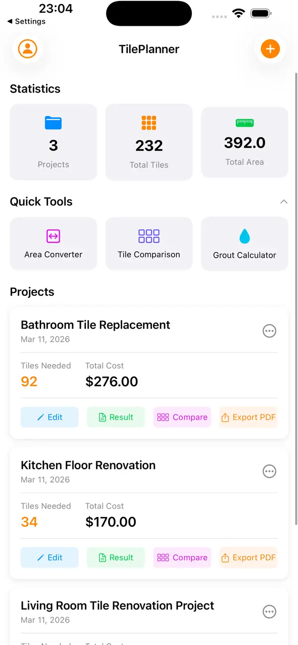 Screenshot #3 pour Tile Planner – Layout & Cost