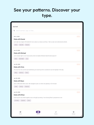 Affinity: Love Date Diary iPad screenshot