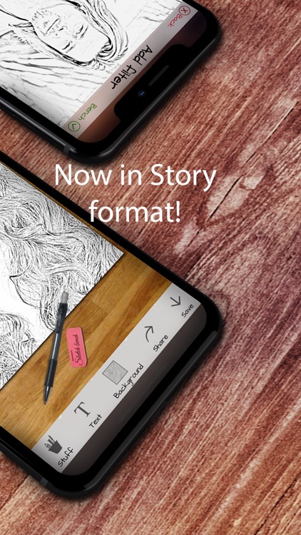 Stickers & filter Sketch Bench