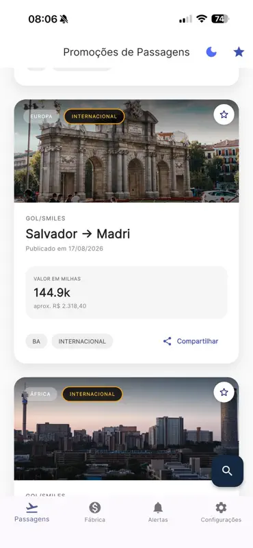 VoosHub - Promoções de Voos screenshot 1 of 3
