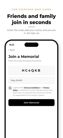 Reminisce Memorial screenshot