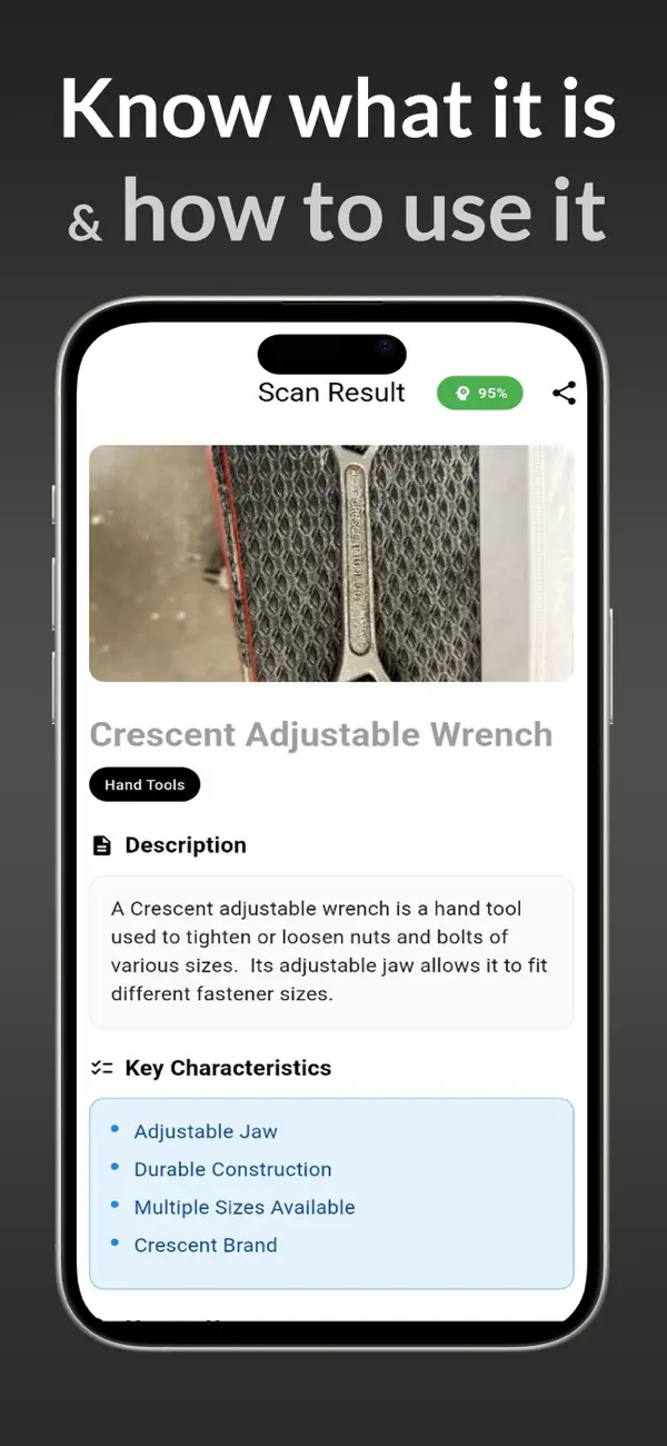 #2. ToolScan: Tool identifier (iOS) Göre: Isuru Lakmal