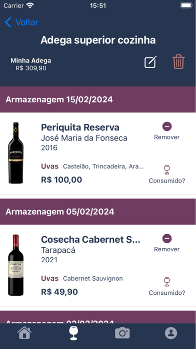Wine Cellar App: Adega virtual Screenshot